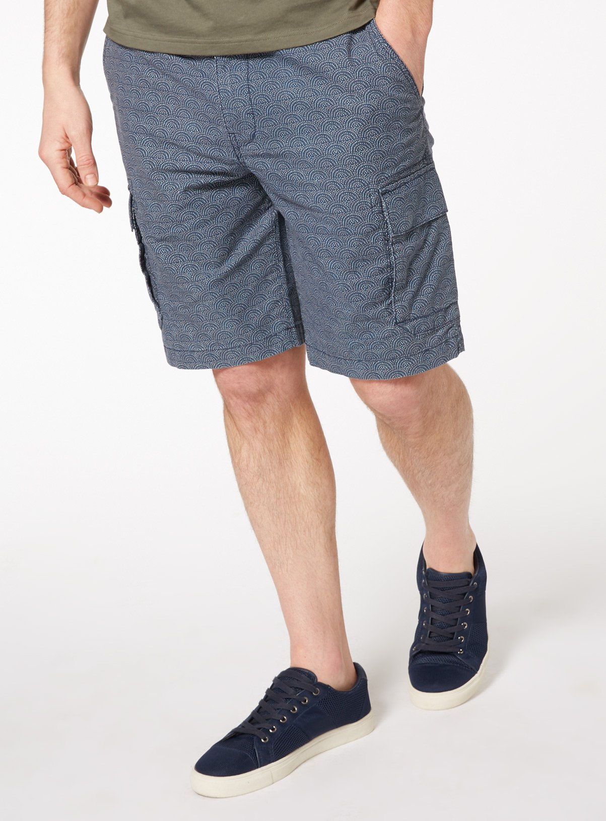 full blue cargo shorts