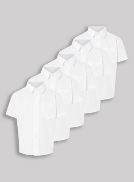 White Short Sleeve School Shirts 5 Pack