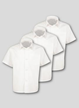 White Unisex Plus Fit School Shirts 3 Pack 10 years