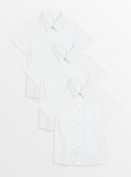 White Short Sleeve Slim Fit Shirts 3 Pack 