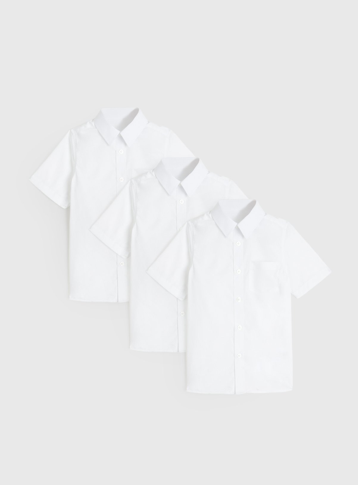 3 Pack Unisex White Slim Fit Short Sleeve Shirts  11 years
