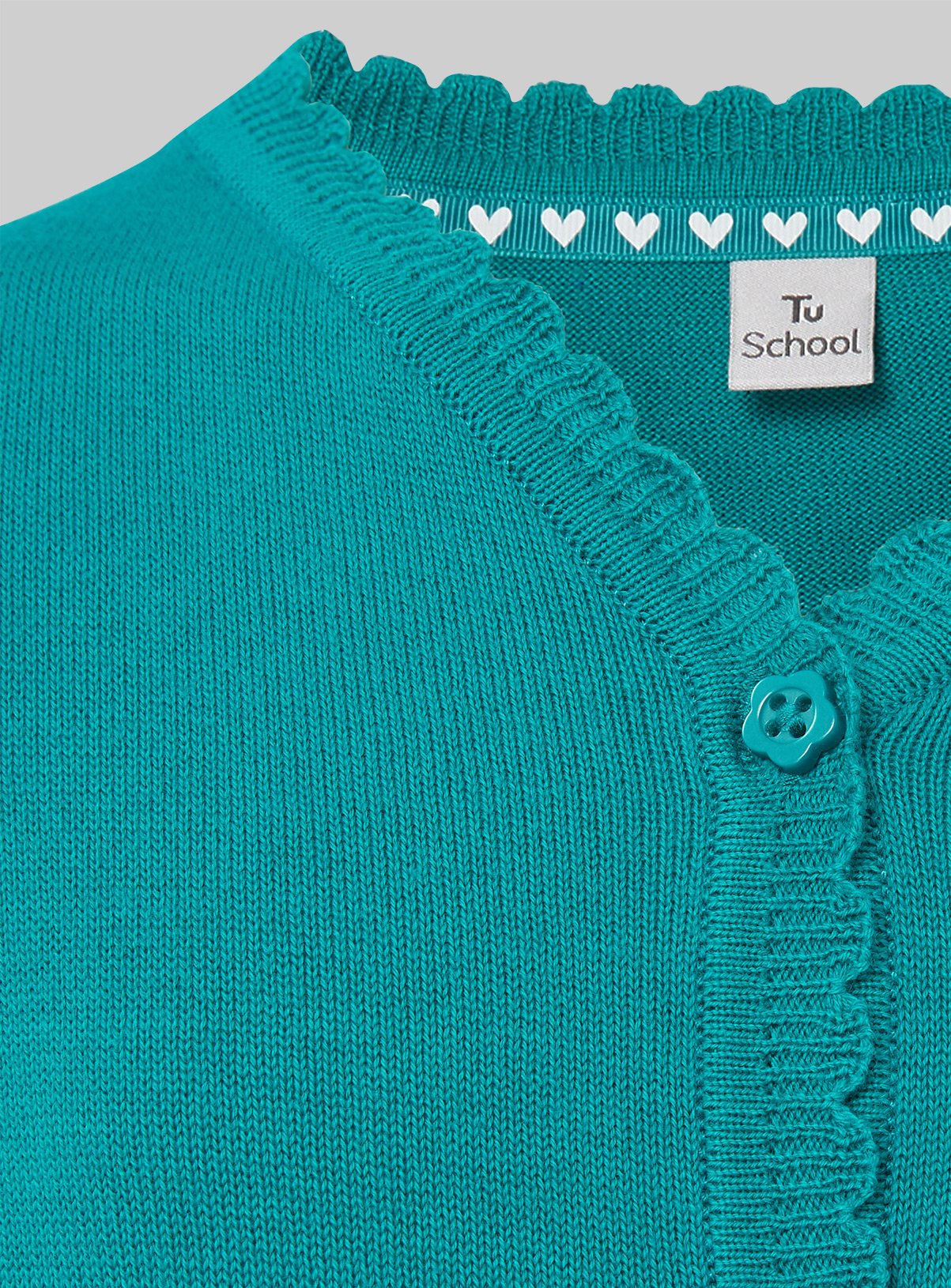 jade green school cardigan
