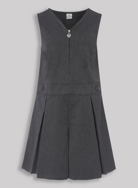 Grey Pleated Zip Front Playsuit