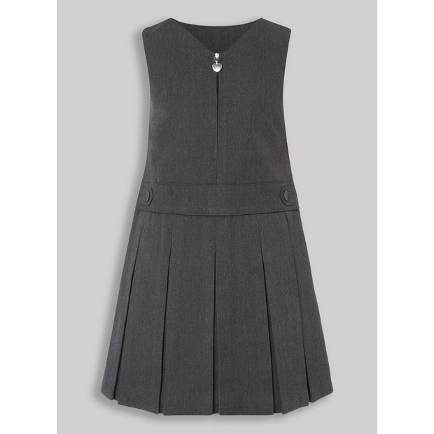 Pleated zip up back pinafore dress shop