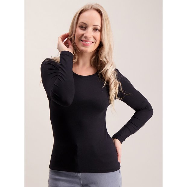 Women's petite long hot sale sleeve t shirts