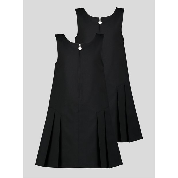 Black zip store up pinafore dress