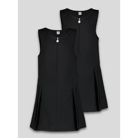 Buy Navy Zip Front Pleated Plus Fit Pinafore 2 Pack 6 years