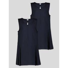 Buy Black Zip Front Pleated Pinafore Dress 2 Pack 11 Years School Dresses And Ginghams Argos