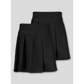 Black Permanent Pleat Plus Fit Skirt 2 Pack