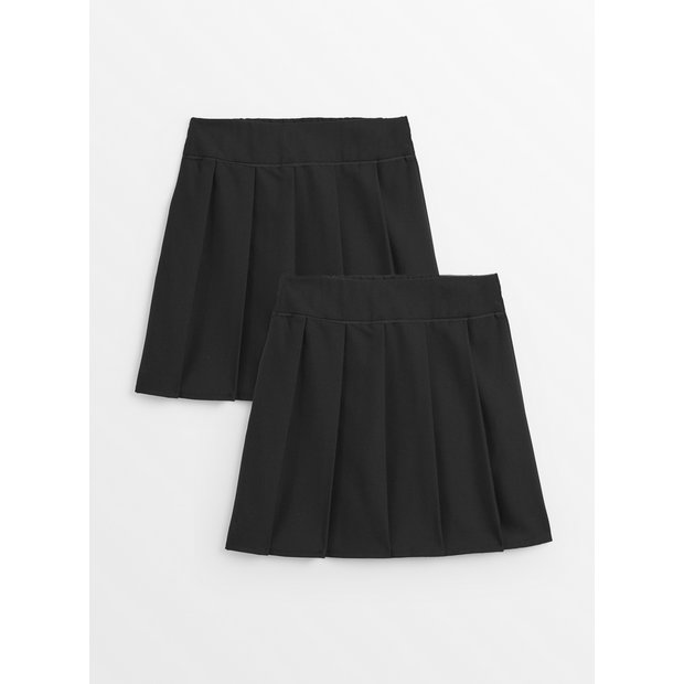 Plus size black 2025 pleated school skirt