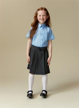 Grey Pleated Bow School Skirt 