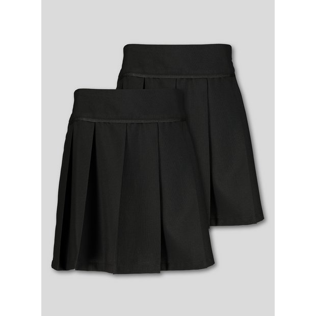 Buy Black Permanent Pleat School Skirt 2 Pack 6 years School