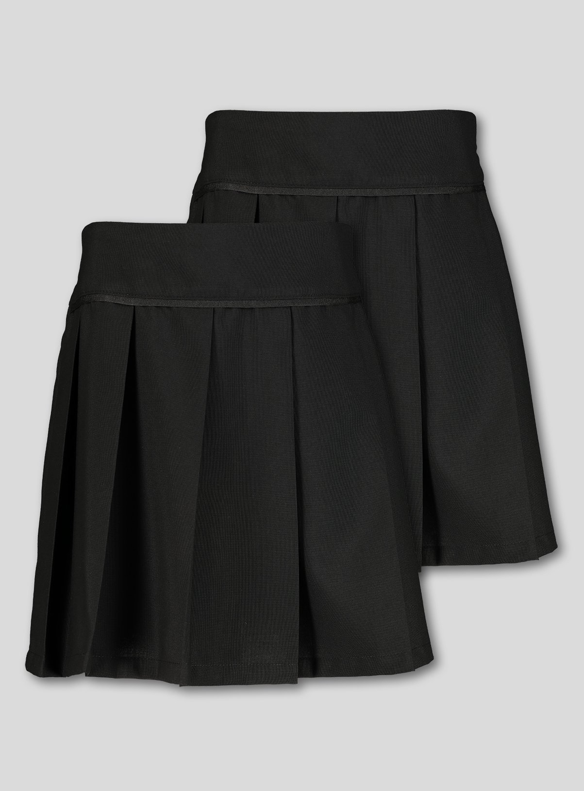 Black Permanent Pleat School Skirt 2 Pack 14 years