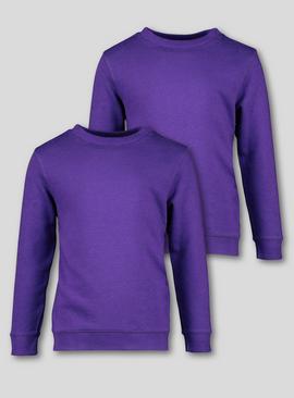Bright Purple Crew Neck Sweatshirts 2 pack 6 years