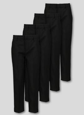 Black School Trousers 4 Pack