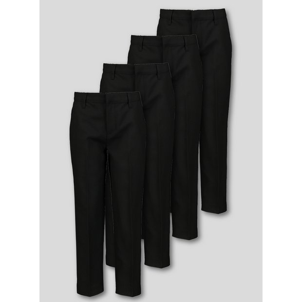 Buy Black School Trousers 4 Pack 5 years, School trousers