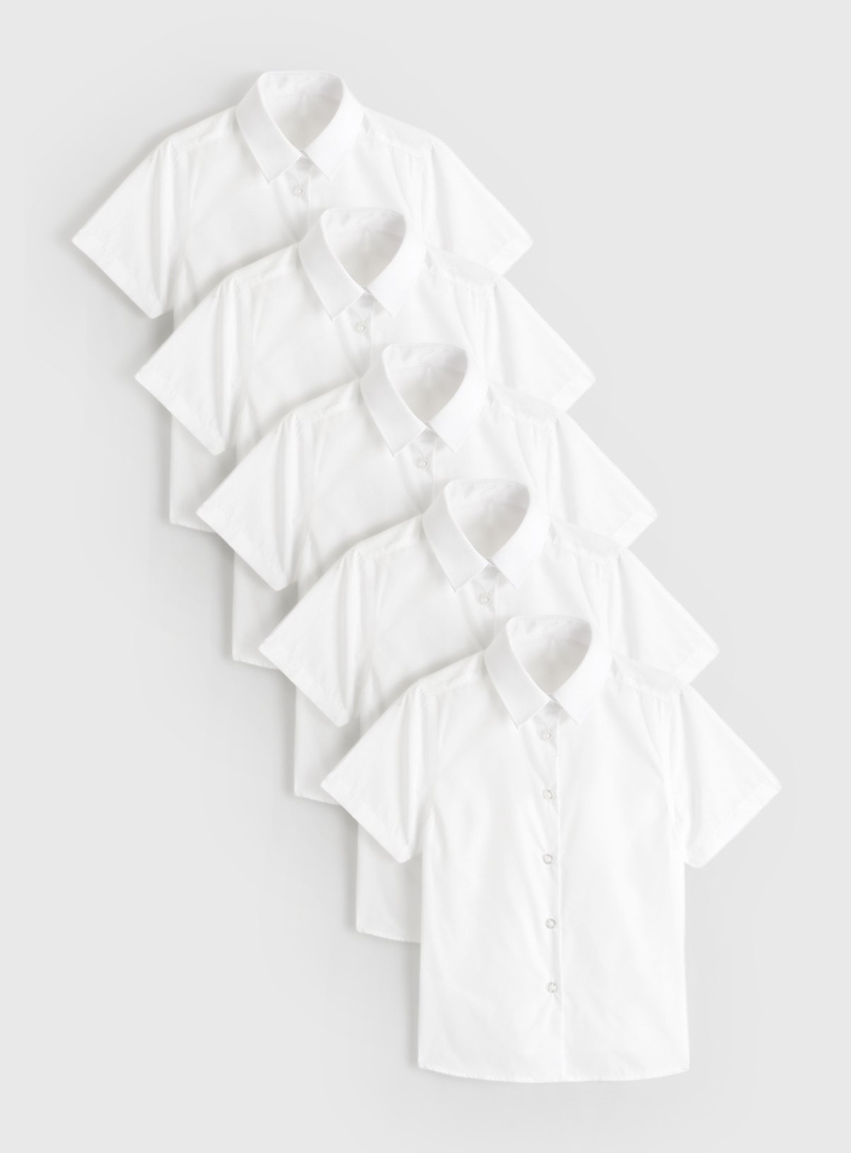 5 Pack White Short Sleeve Shirts 7 years