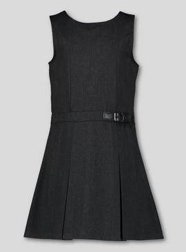 Grey Buckle Detail Pinafore 