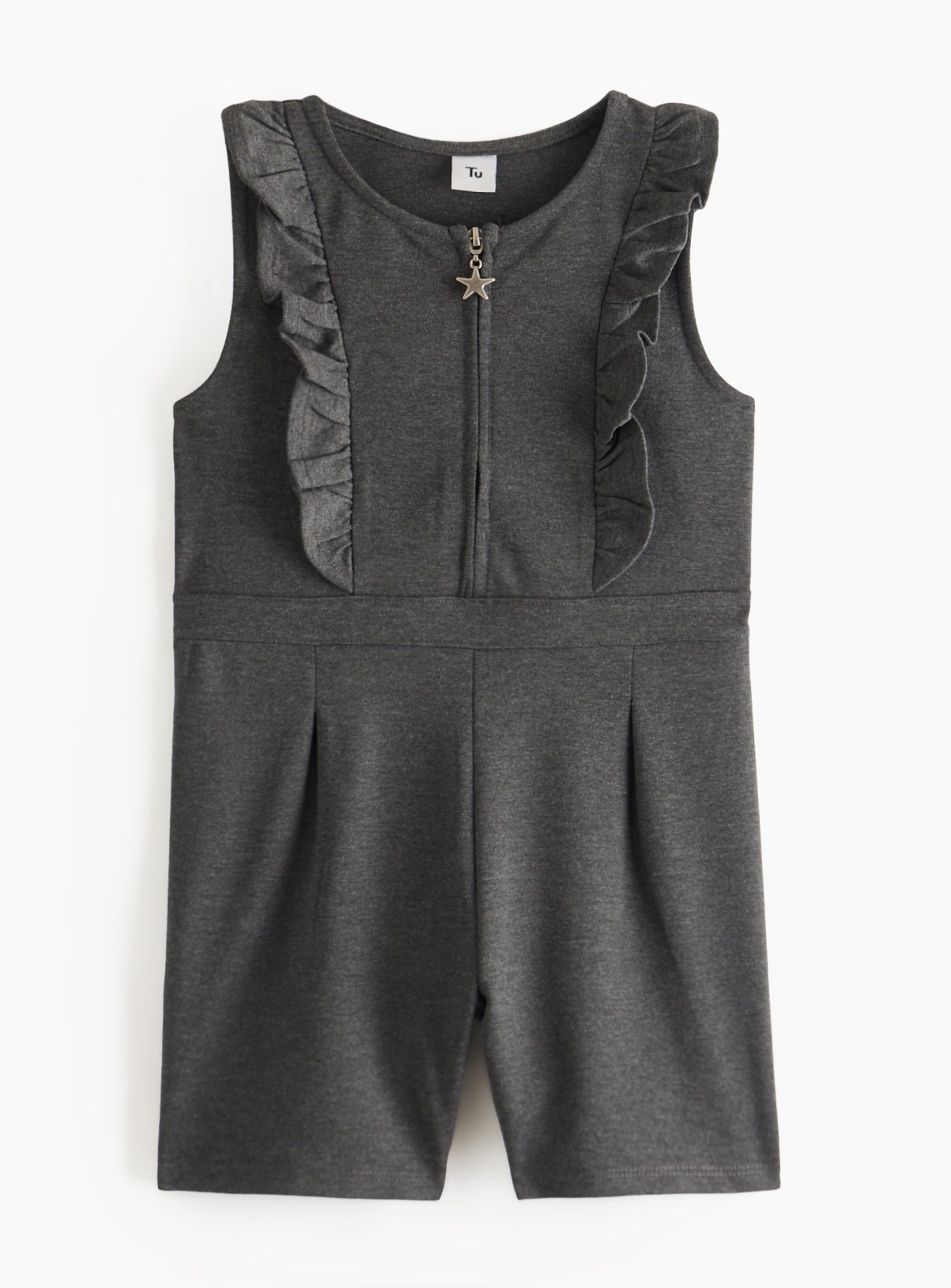 Grey Jersey Ruffle Playsuit 7 years
