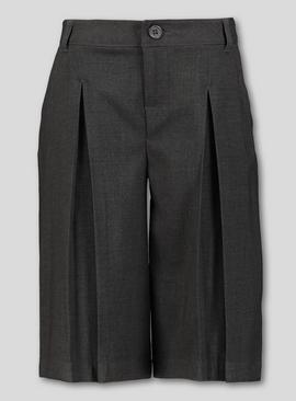 Grey Long Culotte Trousers 