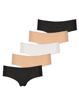 Nude, Black & White Knicker Shorts 5 Pack