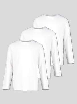White Unisex Crew Neck Long Sleeve T-Shirt 