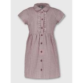 Plus fit red top gingham school dress