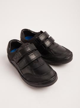 Black Leather Wide Fit School Shoes