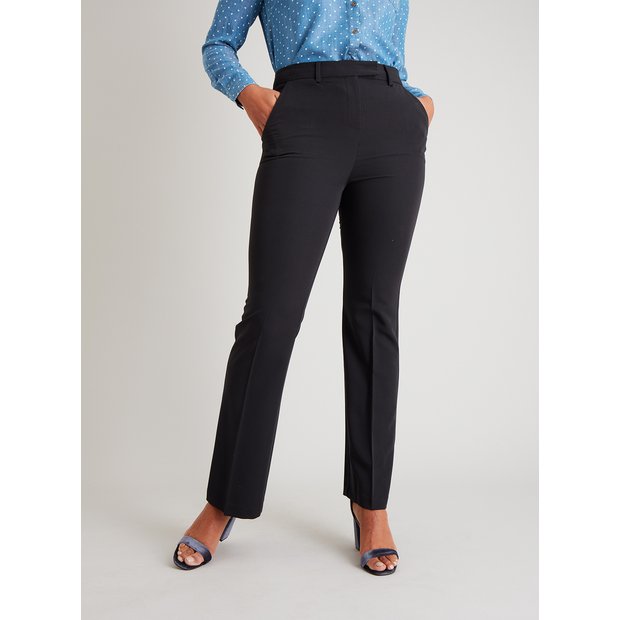 High waisted black bootcut trousers sale