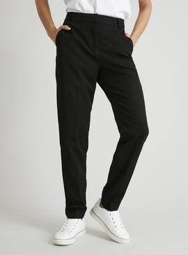 Black Tapered Leg Trousers With Stretch