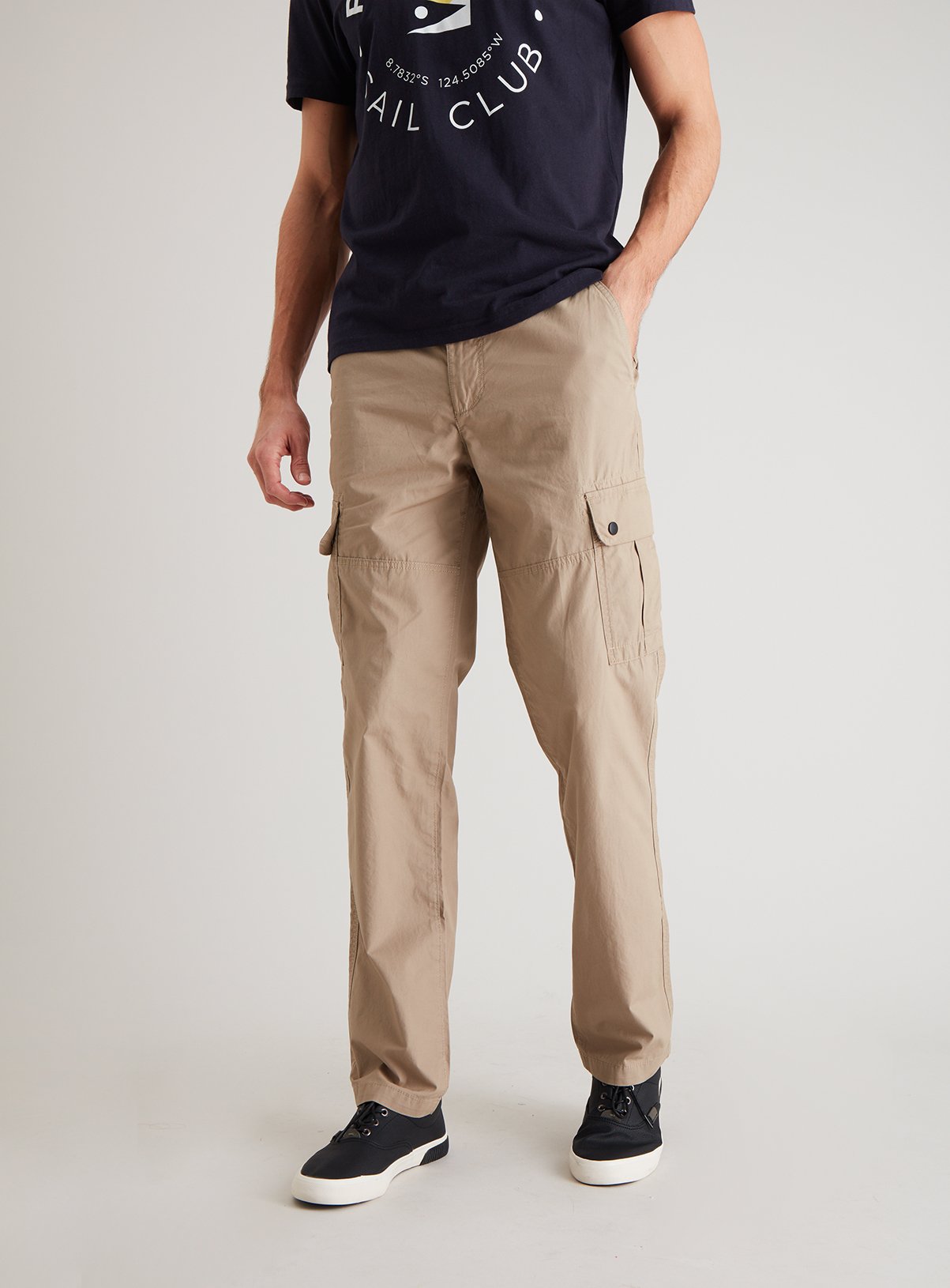 mens stone cargo trousers