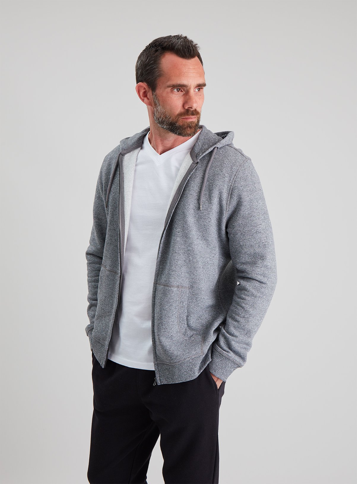 zipper sweatshirt without hood