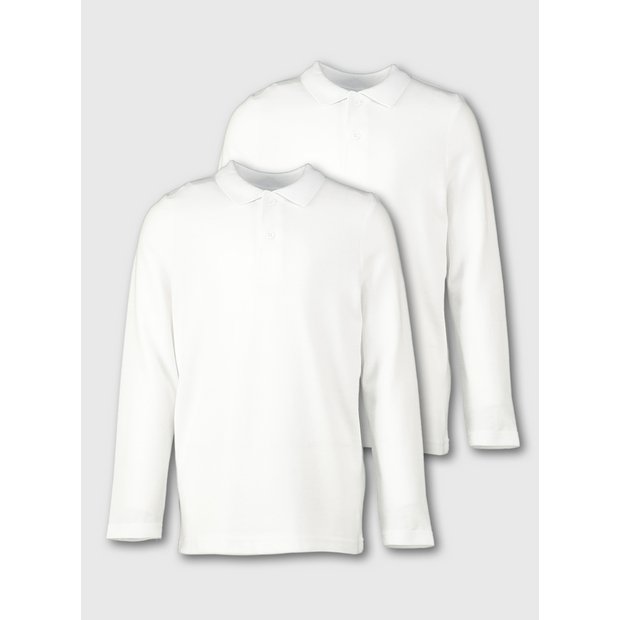 White long sleeve discount school polo shirts