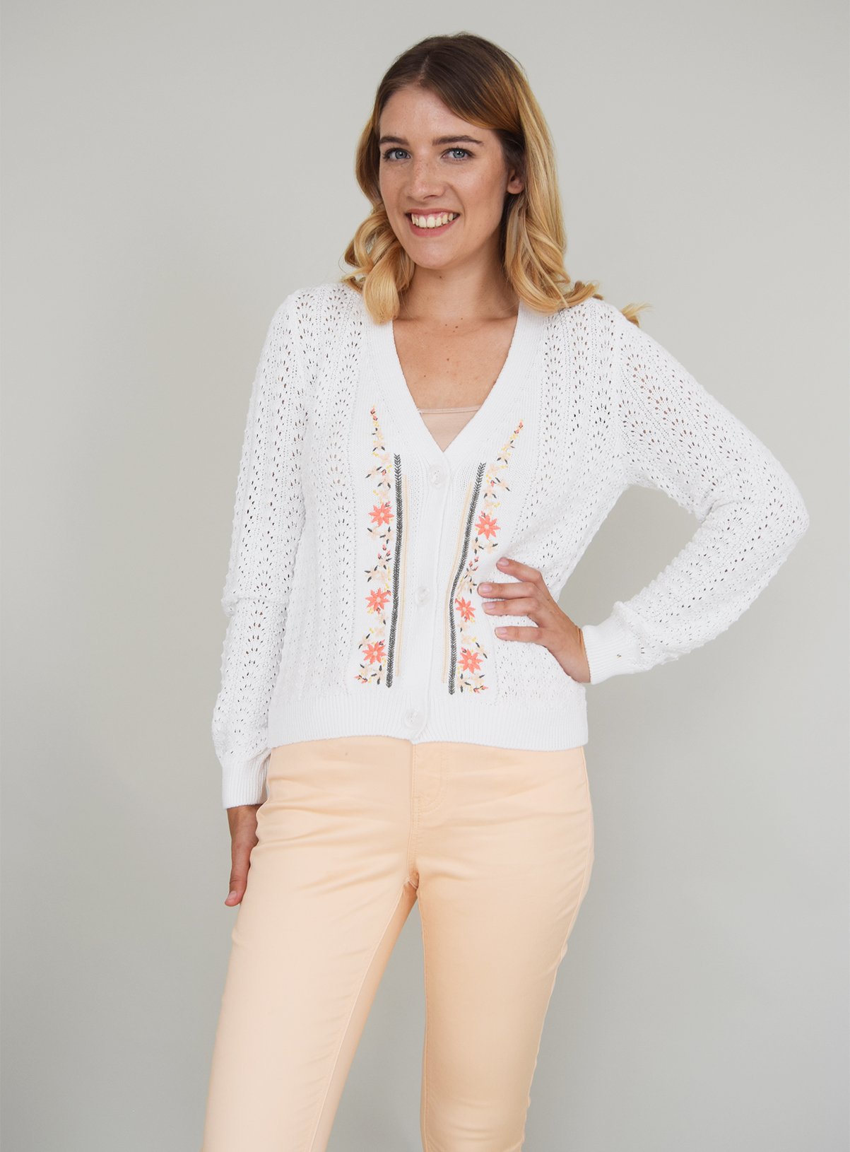 pointelle cardigan