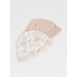 Pink & White Floral Hats 2 Pack