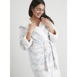 Fair Isle Longer Length Fleece Dressing Gown