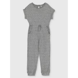 Grey Ribbed Jersey Jumpsuit