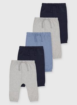 Blue & Grey Joggers 5 Pack