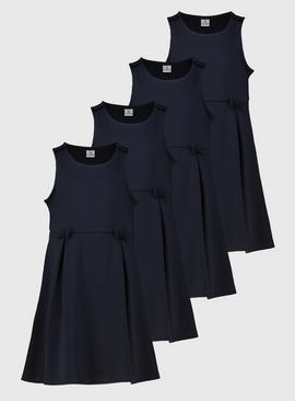 Black Pleated Pinafore Dress 4 Pack 