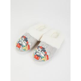 Disney Mickey & Minnie Mouse Grey Slippers