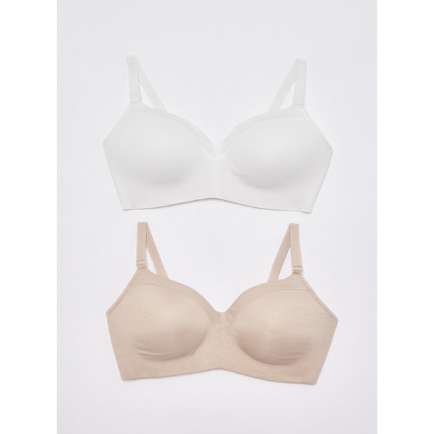 Buy Latte Nude & Ivory Non Wired T-Shirt Bra 2 Pack - 38B, Bras