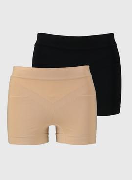 Secret Shaping Black & Nude Seamless Stretch Shorts 2 Pack