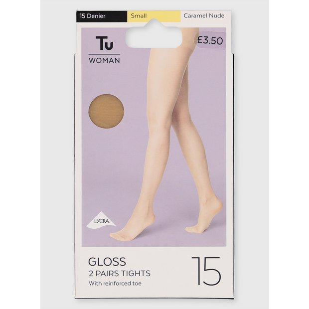 Buy Caramel Nude 15 Denier Gloss Tights 2 Pack S Tights Tu