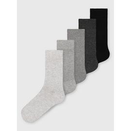 Grey Marl Twist Tonal Ankle Sock 5 Pack