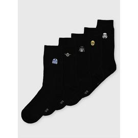 Star Wars Black Motif Ankle Socks 5 Pack