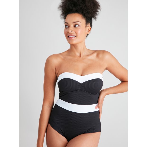 Buy Black Colour Block Medium Control Swimsuit 16 Swimsuits Tu