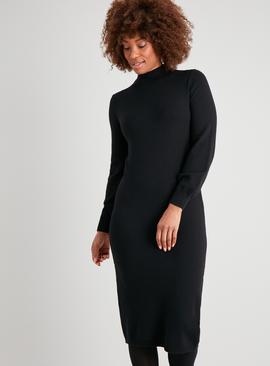 Khaki Maxi Length Knitted Jumper Dress