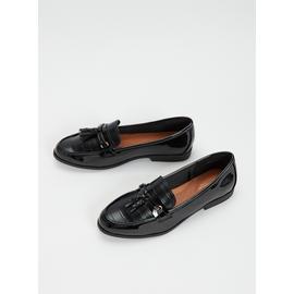 Sole Comfort Black Patent Croc Loafer