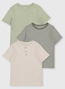 Cream & Green T-Shirts 3 Pack