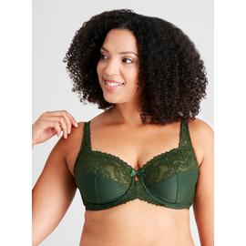 DD+ Khaki Recycled Lace Comfort Full Cup Bra